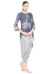 Buy_Soup by Sougat Paul_Blue Round Printed Dhoti Jumpsuit _Online_at_Aza_Fashions