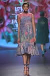 Buy_Siddhartha Bansal_Blue Marble Print Dress_at_Aza_Fashions