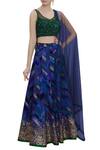 Buy Priyanka Raajiv Blue Embroidered Blouse With Maheshwari Lehenga Set at Aza Fashions Buy_Priyanka Raajiv_Blue Embroidered Blouse With Maheshwari Lehenga Set _at_Aza_Fashions