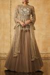 Buy_Tarun Tahiliani_Grey Embroidered Lehenga Set_at_Aza_Fashions