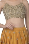 Buy_Priyanka Jain_Yellow Dupion Silk V Neck Embroidered Bridal Lehenga Set _Online_at_Aza_Fashions