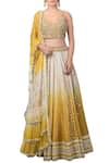 Buy_Priyanka Jain_White Printed And Embroidered Bridal Lehenga Set _at_Aza_Fashions