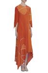 Vedika M_Orange Hand Painted Maxi Dress_Online_at_Aza_Fashions
