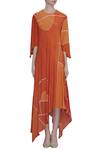Shop_Vedika M_Orange Hand Painted Maxi Dress_Online_at_Aza_Fashions