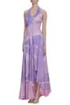 Buy_Vedika M_Purple Halter Asymmetric Dress  _Online_at_Aza_Fashions