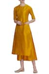 Buy_Pinki Sinha_Yellow Round Pure Rawsilk Kurta With Pants _at_Aza_Fashions