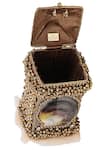 Puneet Gupta_Gold Swarovski Bead Embellished Potli Bag _at_Aza_Fashions