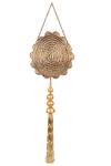Shop_Puneet Gupta_Gold Stones Carved Tassel Detail Clutch _at_Aza_Fashions