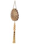 Puneet Gupta_Gold Stones Carved Tassel Detail Clutch _Online_at_Aza_Fashions