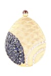 Buy_Puneet Gupta_Gold Lapis Lazuli Stones Oval Shaped Embellished Clutch _at_Aza_Fashions