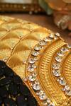 Buy_Puneet Gupta_Gold Lapis Lazuli Stones Oval Shaped Embellished Clutch _Online_at_Aza_Fashions