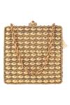 Shop Puneet Gupta Gold Sea Shell Box Shaped Tassel Detail Clutch at Aza Fashions Shop_Puneet Gupta_Gold Sea Shell Box Shaped Tassel Detail Clutch_at_Aza_Fashions