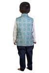 Shop_Little Stars_Blue Printed Nehru Jacket _at_Aza_Fashions