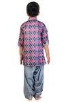 Shop_Little Stars_Blue Printed Kurta With Dhoti Pants _at_Aza_Fashions