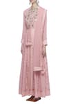 Buy_Shyam Narayan Prasad_Pink Block Print Anarkali Set_Online_at_Aza_Fashions