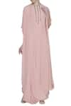 Buy_Nidhika Shekhar_Pink Cowl Draped Gown _at_Aza_Fashions