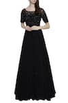 Buy_Mahima Batra_Black Round Embellished Gown  _at_Aza_Fashions