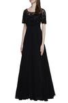 Mahima Batra_Black Round Embellished Gown  _Online_at_Aza_Fashions