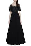 Buy_Mahima Batra_Black Round Embellished Gown  _Online_at_Aza_Fashions