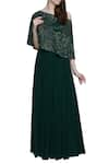 Buy_Mahima Batra_Green Embroidered Cape With Skirt  _at_Aza_Fashions