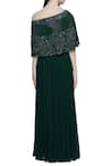 Shop_Mahima Batra_Green Embroidered Cape With Skirt  _at_Aza_Fashions