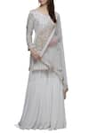 Buy_Mahima Batra_White Round Embroidered Kurta Sharara Set  _at_Aza_Fashions