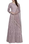 Buy_Mahima Batra_Purple Round Embroidered Anarkali With Dupatta  _at_Aza_Fashions