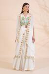Buy_Limerick By Abirr N' Nanki_Off White Embroidered Cape Lehenga Set_at_Aza_Fashions