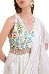 Buy_Limerick by Abirr N' Nanki_Off White Pre-draped Peplum Saree Gown_Online_at_Aza_Fashions