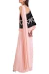 Shop_Limerick By Abirr N' Nanki_Pink Pre-draped Cape Saree_at_Aza_Fashions