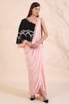Buy_Limerick By Abirr N' Nanki_Pink Pre-draped Cape Saree_at_Aza_Fashions