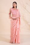 Buy_Limerick by Abirr N' Nanki_Pink Pre Draped Saree Gown _at_Aza_Fashions