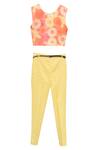Shop_Fayon Kids_Yellow Crop Top With Shrug And Pants _at_Aza_Fashions