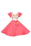 Buy_Fayon Kids_Pink Embroidered Lehenga Set For Girls_at_Aza_Fashions