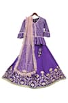 Buy Fayon Kids Purple Cotton, Net Embroidery, Sequins Lehenga Set at Aza Fashions Buy_Fayon Kids_Purple Cotton, Net Embroidery, Sequins Lehenga Set _at_Aza_Fashions