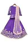 Shop Fayon Kids Purple Cotton, Net Embroidery, Sequins Lehenga Set at Aza Fashions Shop_Fayon Kids_Purple Cotton, Net Embroidery, Sequins Lehenga Set _at_Aza_Fashions