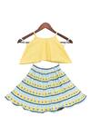 Shop Fayon Kids Yellow Sequin Top With Printed Skirt at Aza Fashions Shop_Fayon Kids_Yellow Sequin Top With Printed Skirt _at_Aza_Fashions