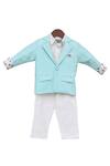 Buy_FAYON KIDS_White Blazer With Shirt And Pant _at_Aza_Fashions