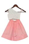 Shop_Fayon Kids_White Sequin Top With Pleated Skirt _at_Aza_Fashions