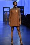 Buy_Nikhil Thampi_Brown Overlap Shirt Dress  _at_Aza_Fashions