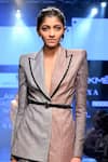 Shop_Nikhil Thampi_Silver And Blazer Pant Set  _at_Aza_Fashions