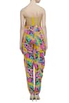 Shop_Papa Don't Preach_Yellow Crepe Bandeau Printed Jumpsuit_at_Aza_Fashions