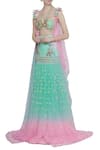 Buy_Papa Don't Preach_Green Tulle Embroidered Jacket And Lehenga Set_at_Aza_Fashions