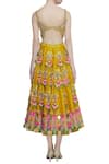 Shop_Papa Dont Preach_Yellow Raw Silk Beads, Sequin Sweetheart Embroidered Lehenga Set_at_Aza_Fashions
