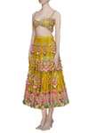 Shop_Papa Dont Preach_Yellow Raw Silk Beads, Sequin Sweetheart Embroidered Lehenga Set_Online_at_Aza_Fashions