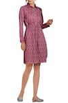 Shop_AMPM_Purple Printed Shirt Dress_at_Aza_Fashions