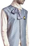 Shop_Bubber Couture_Grey Stretch Cotton Printed Nehru Jacket With Shirt_at_Aza_Fashions