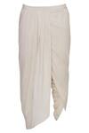 Shop_Pranay Baidya_Peach Cotton Silk Plain Dhoti Pant  _at_Aza_Fashions