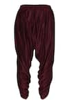 Pranay Baidya_Maroon Cotton Silk Plain Dhoti Pant  _Online_at_Aza_Fashions