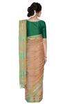 Shop_Samyukta Singhania_Peach Maheshwari Handloom Saree With Unstitched Blouse_at_Aza_Fashions